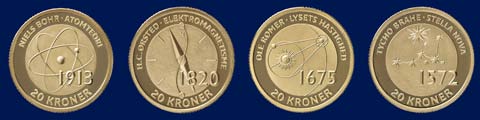 Fire nye 20-kronemønter