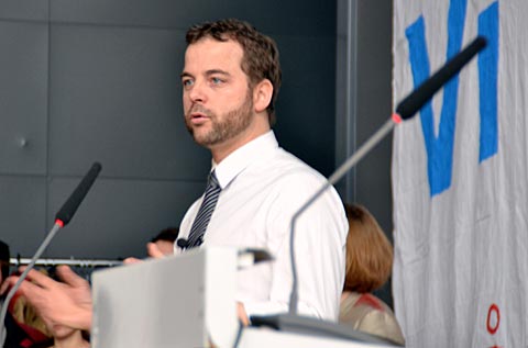 Uddannelsesminister Morten Østergaard ved debat om SU-udspil