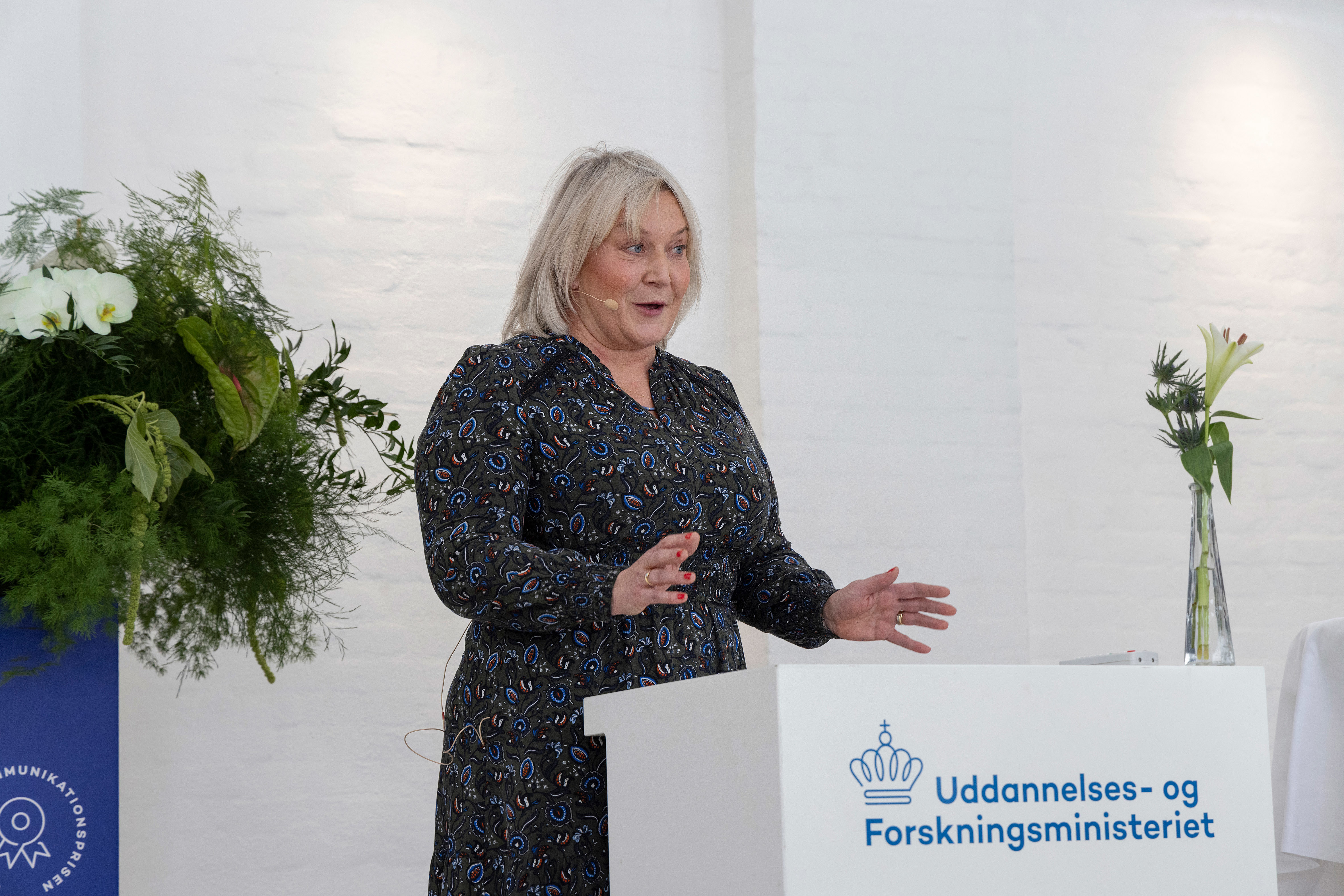 Uddannelses- og forskningsminister Christina Egelund taler ved overrækkelsen af Forskningskommunikationsprisen 2023.