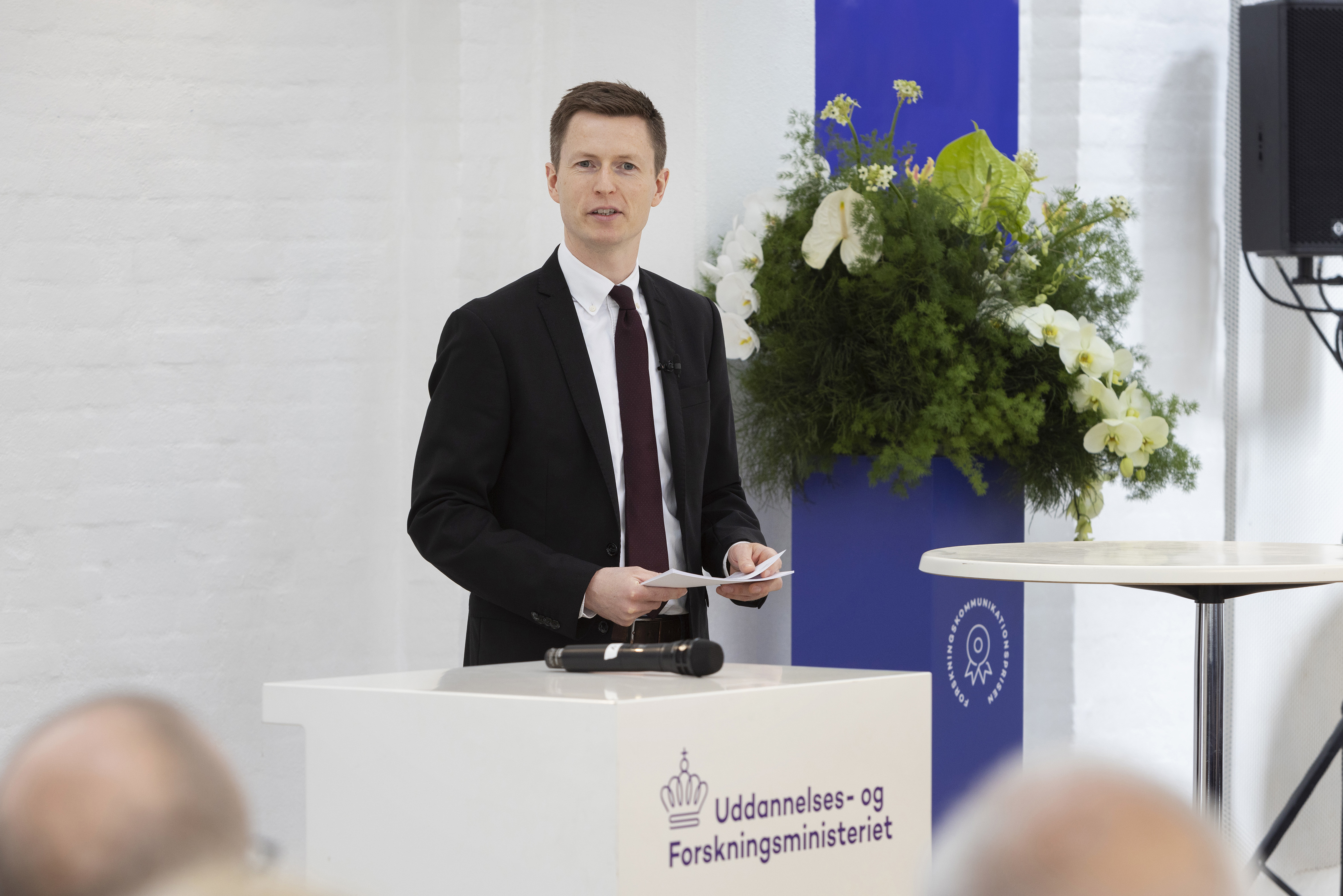 Uddannelses- og forskningsminister Jesper Petersen på talerstolen. Foto: Søren Kjeldgaard