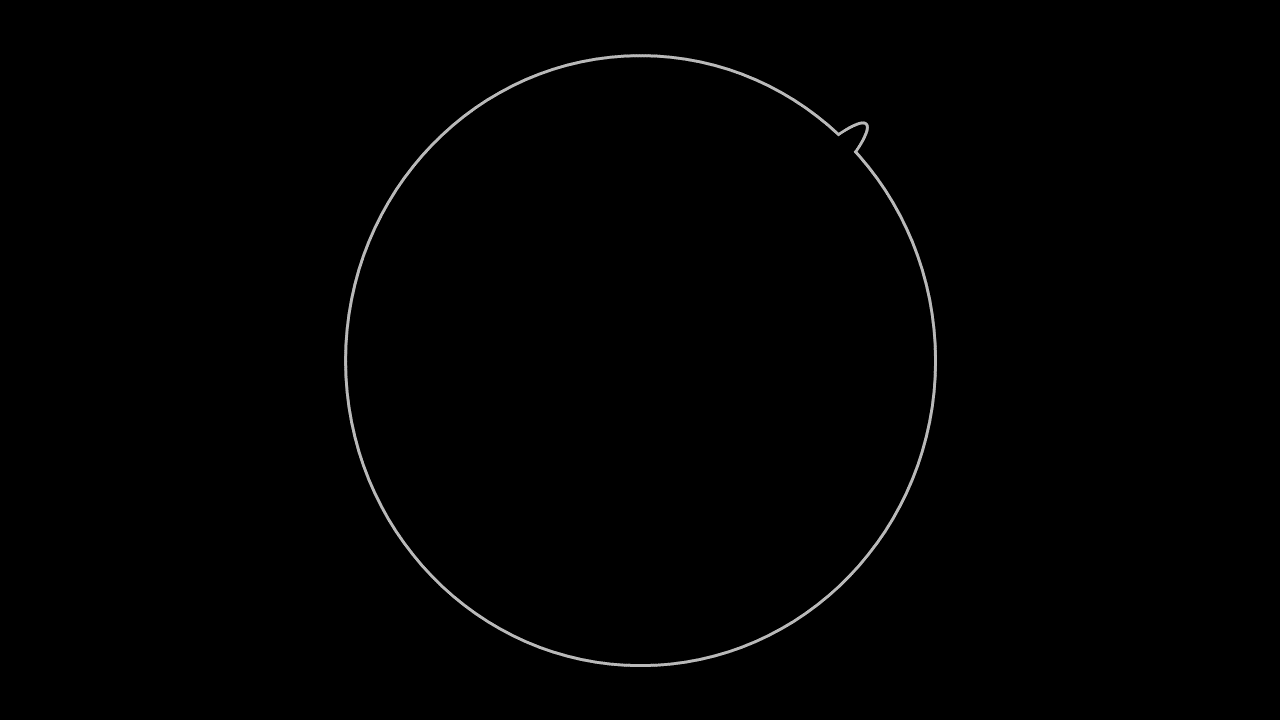 Slide 9: Cirkel med lille hak udad i kanten Illustration: Cirklen med et lille hak udad i kanten.