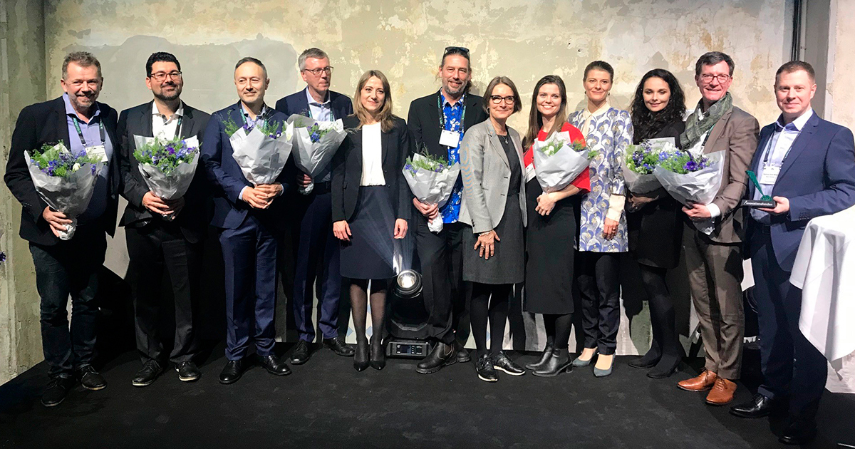 Vinderne af Innovationsfondens priser 2020 sammen med uddannelses- og forskningsminister Ane Halsboe-Jørgensen.