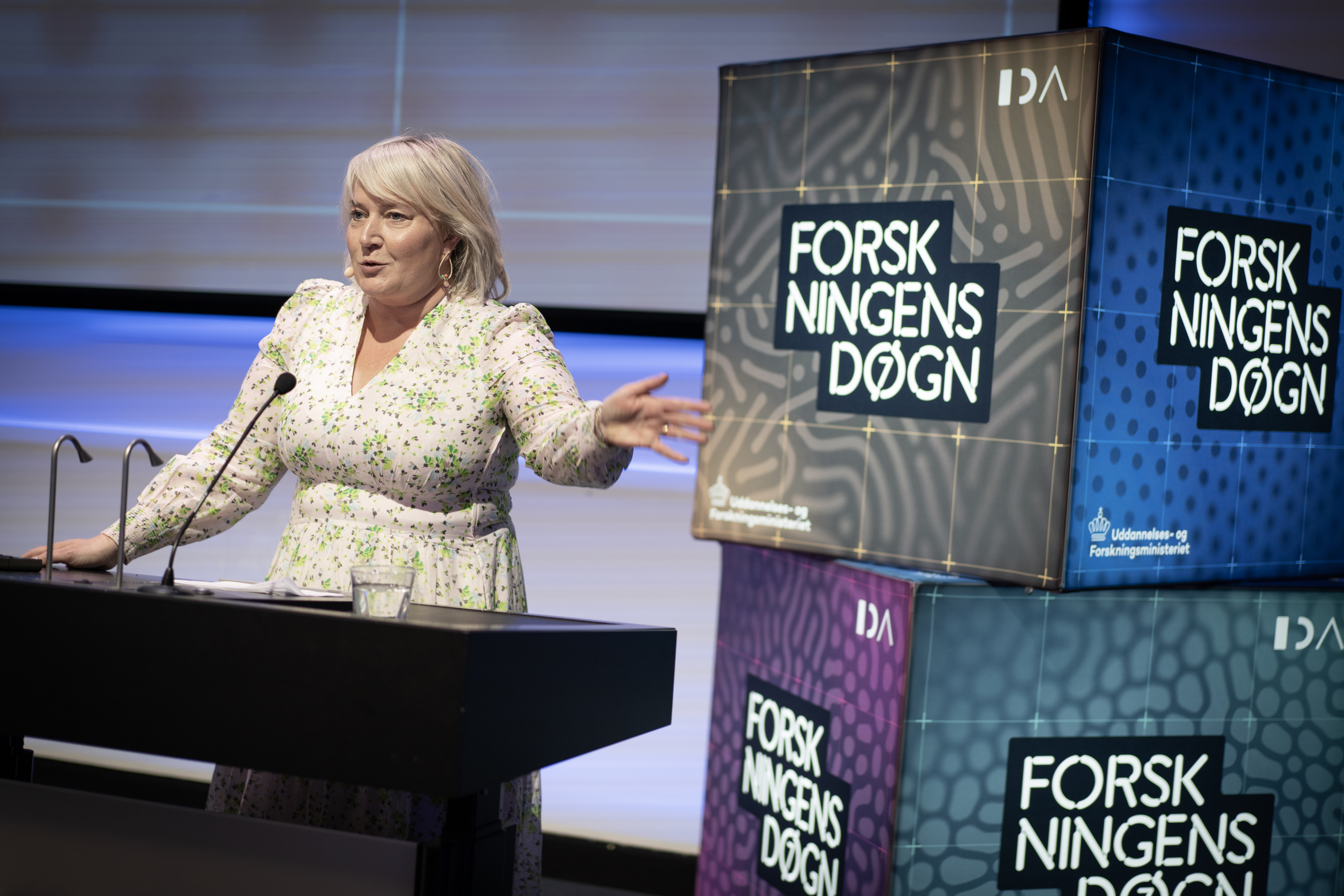 Minister Christina Egelund ved åbningen af Forskningens Døgn 2023
